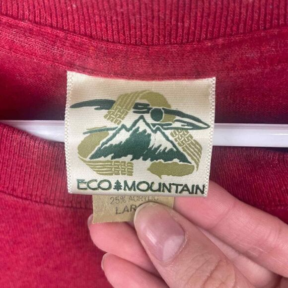 Vintage Eco Mountain Recycled Cotton Red Yellowstone Made in USA T Shirt Size L‎ - Picture 3 of 7